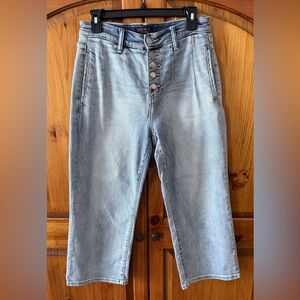 JUDY BLUE WIDE LEG BUTTON FLY CROP JEAN SIZE 7/28